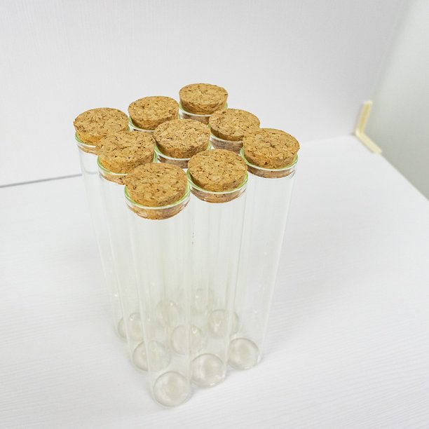 Test Tube Bottle with Cork Stopper 100ml Empty Straight Glass Bottle