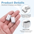 thumbnail image 3 of Uxcell Aluminum Crimping Loop Sleeve Double Hole Cable Ferrule for Wire Rope 3/16"(5mm), 3 of 7