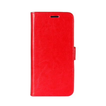 Phone Case Slim PU Leather Folio Case Cover Absorption Bumper Protector for Huawei P10 LITE (Red)