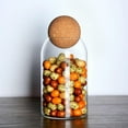 Leadfree glass bottle sealed jar with spherical cork , nut storage jar