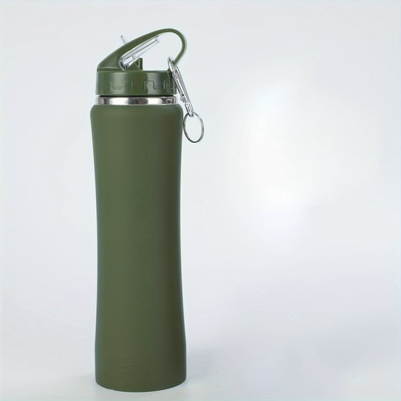 Slim 304 Stainless Steel Sports Water Bottle, 600ml Large Capacity, Double Wall Vacuum Insulated, Ergonomic with Strap, Various Colors