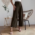 thumbnail image 4 of hoksml Women's High Waist Pleated Dress Pants Tie Design Casual Long Trousers with Pockets, 4 of 6