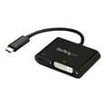 thumbnail image 1 of StarTech.com USB C to DVI Adapter with Power Delivery, 1080p USB Type-C to DVI-D Single Link Video Display Converter with Charging, 60W PD Pass-Through, Thunderbolt 3 Compatible, Black - USB-C Display Adapter (CDP2DVIUCP) - External video adapter - Parade PS171 - USB-C - DVI - black, 1 of 2