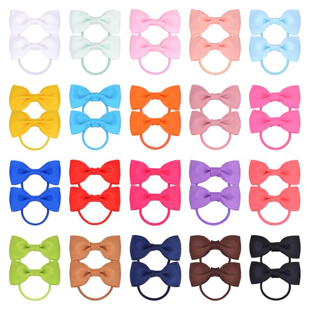 Lazos para el pelo para niñas pequeñas de 2 pulgadas, 40 Uds., Mini Boutique, cinta de goma elástica para el pelo, accesorios para el cabello para niños pequeños Adepaton WMZL-1238