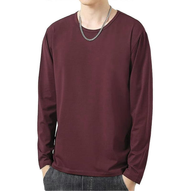 Camiseta de manga larga con cuello redondo para hombre, top de otoño, ropa de diario s20241224643