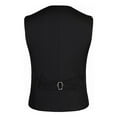 thumbnail image 5 of IYTR Mens Two Breasted Suit Vest Solid Color Button-up Lapel Coat Sleeveless Jacket Business Casual Vest Jacket with Pocket Black M, 5 of 5