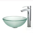 thumbnail image 4 of KRAUS 14 Inch Glass Vessel Sink in Frosted with Pop-Up Drain and Mounting Ring in Satin Nickel, 4 of 7