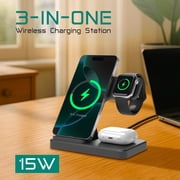 Merkury Innovations 3-in-1 Wireless Charging Station for Samsung Galaxy Phone, Watch & Buds – Foldable, Black