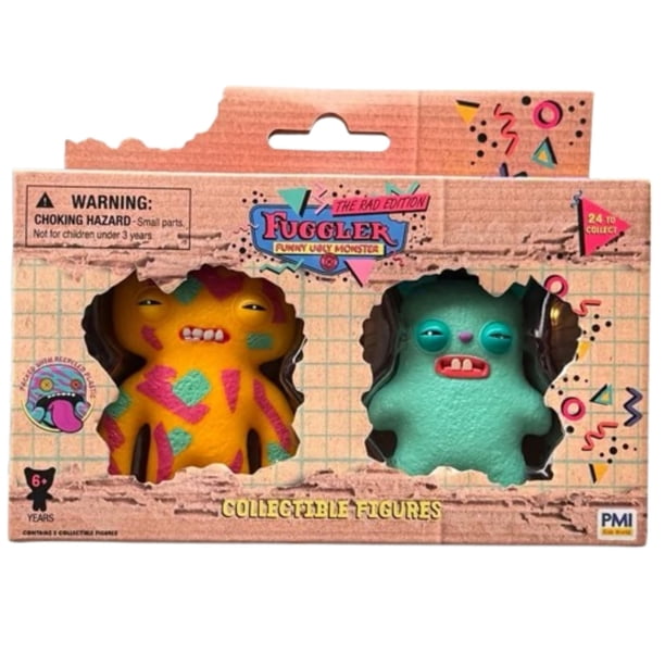 Figuras coleccionables Fuggler, paquete de 2 monstruos feos y divertidos
