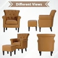 thumbnail image 5 of Bonzy Home Armchair with Ottoman, Leather Fabric, Suitable for All Ages, Brown, 5 of 6