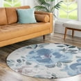 thumbnail image 5 of My Magic Carpet 6' Round Machine Washable Non-Slip Stain-Resistant Rug - Sasha Floral Cream Blue, 5 of 5