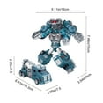 thumbnail image 3 of Transformable Car Toy Truck to Robot Mecha Vehicle Pull Back Inertia Powered Engineering Model Action Figure for Boys Kids(Blue), 3 of 6