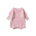 thumbnail image 1 of Franhais Baby Girl Boy Fall Jumpsuit, Knitted Dots Crew Neck Long Sleeve Snaps Sweater Romper for Toddlers, 0-24 Months, 1 of 9