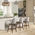 thumbnail image 6 of ROME + OAK Rowan 26" Swivel Counter Stool in Walnut Finish with White Fabric Seat, Set of 3, 6 of 13