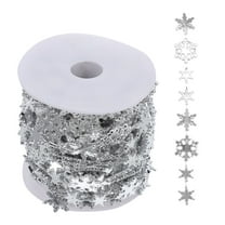GOOHOCHY Christmas Tree Beads Garland Strands Snowflake Chain Plastic Silver 1 Roll 394 In
