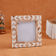 thumbnail image 6 of Picture Frames Photo Frame Chevron Herringbone Vintage Wooden Handmade Naturals Bone Classic Size 4x4 Inch (Grey Brown), 6 of 7
