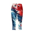 thumbnail image 4 of Independence Day Yoga Capris for Womens Plus Size Usa Flag Star Printed Patriotic Leggings High Waisted Put On Strech Sweatpant Athletic-Fit Tummy Control Gym Yoga Capris 2025 Summer, 4 of 5