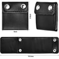 thumbnail image 2 of Negro - Juego de 2 ajustadores de cinturón de seguridad de cuero PU, ajustador de cinturón de seguridad, posicionador de cinturón de seguridad de automóvil 5 x 5,5 cm,, 2 of 5