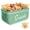 Green, variant on Large Snack Basket for Pantry & 5 Seal Clips - Snack Bin Organizer for Countertop - Imitation Linen Snack Storage Containers for Storing Chips, Pretzels, Cookies, Popcorn and more,White