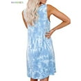 thumbnail image 7 of BadPiggies Womens Tie Dye Print Sundress, Sleeveless Round Neck Dress Casual Style Loose Summer Beach Clothes (M, Sky Blue), 7 of 7