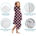 thumbnail image 7 of Black and Pink Checkerboard Pattern Hooded Bath Towel，50"x30" for Ages 3 To 12 Kids, Quick Dry Lightweight Soft Microfiber Hood Beach Towel Cover Up for Kids, 7 of 7