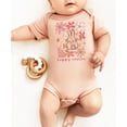 thumbnail image 2 of Happy Easter Floral Bodysuit for Baby Girls Spring Holiday Flowers and Bunnies Boho Toddler One-Piece Peach Bodysuit 24 Months, 2 of 3