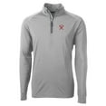 thumbnail image 2 of Men's Cutter & Buck  Gray Tacoma Rainiers Adapt Eco Knit Stretch Recycled Big & Tall Quarter-Zip Pullover Top, 2 of 3