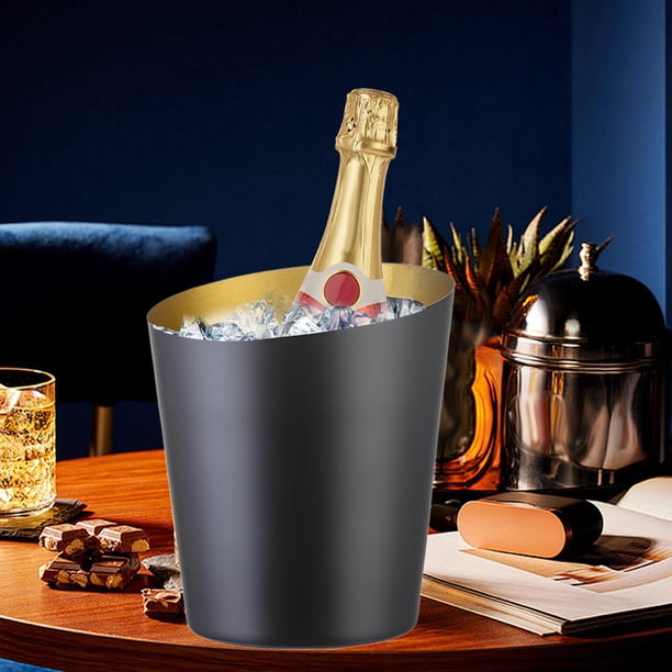 Cubo de hielo para fiestas, cubo de cerveza, cubo para servir, práctico contenedor de cubitos de hielo multiusos, cubo de refrigeración para Hotel, barbacoa y hogar Negro