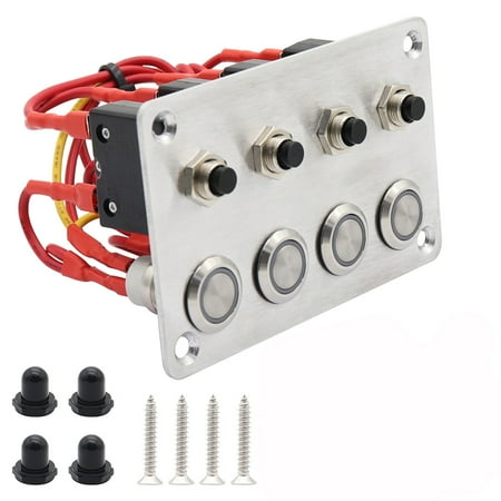 Electronicheart 4-way RV Trailer Caravans Toggle Switch Panel Stainless ...