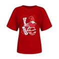 thumbnail image 1 of Pompotops T-shirt à Manches Courtes Imprimé de la Saint-Valentin Col Rond pour Femmes, 1 of 4