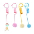 thumbnail image 3 of Interactive Cat Spring Toy with Suction Cup - Extendable 2M Hanging Design, Plush Rabbit Fur Ball & Bell, Pink Feather for Self-Play, Durable Plush Material for Kitten Exercise & Mental Stimulation,, 3 of 6