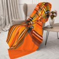 thumbnail image 4 of Halloween Plaid Throw Blankets for Couch Farmhouse Orange Black White Print Throw Blanket Lightweight Soft Warm Cozy Plush Blanket for Bed Sofa Pumpkin Decor 50" x 60", 4 of 5