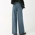 thumbnail image 4 of Plus Size Jeans For Women High Waisted Straight Leg Bootcut Skinny Curvy Wide Leg Bootcut Skinny Comfortable Casual Lightweight Jeans Blue L, 4 of 5