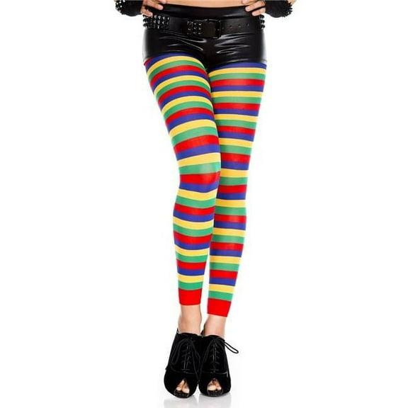 Music Legs Women's Rainbow Striped Leggings 35008-AS SHOWN