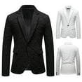 thumbnail image 6 of Mrmaere Men's Blazer Jacket Textured-Button Stylish Outerwear for Formal & Casual Black L, 6 of 8