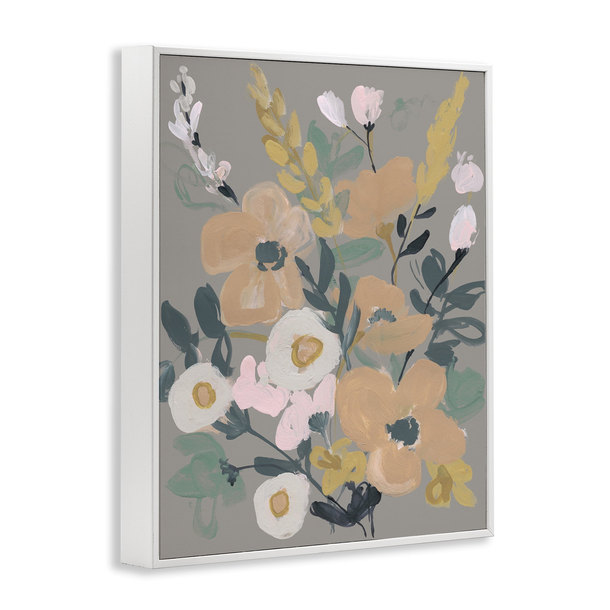 Stupell Industries Modern Wildflower Collage Botanical & Floral Painting White Framed Art Print Wall Art, 24 x 30