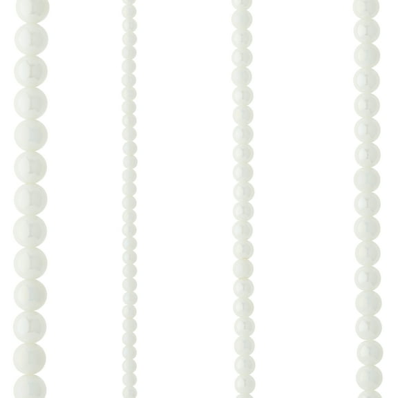 Bead Landing White Marble Glass Round Beads, 12 Pack