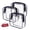 Black, variant on Clear Travel Toiletry Bag TSA Approved, FITDON 3PCS Portable Makeup Bag with Zipper Waterproof Quart Size Bag Carry on Airport Airline Compliant Bag, Purple