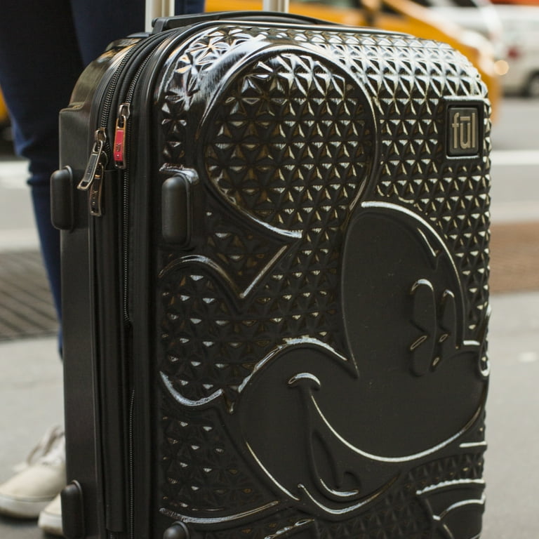 Disney Mickey Mouse 21 Inch Rolling Luggage, Hardshell Carry On Suitcase with Spinner Wheels, Black Disney Mickey Mouse 21 Inch Rolling Luggage, Hardshell Carry On Suitcase with Spinner Wheels, Black