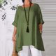 thumbnail image 2 of Blusa de Manga Corta Para Mujer, Elegante, Casual, de Talla Grande, Suelta, Sólida Odeerbi ODB161771, 2 of 8