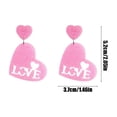 thumbnail image 3 of HongHeng Lover Heart Dangle Drop Earrings Lightweight Acrylic Sparkle Color Changing Love Heart Stud Hoop Earrings Valentine's Day Jewelry Gifts for Women, 3 of 6
