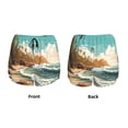 thumbnail image 3 of Salouo Coastal Palm Beach Print Women's 2 in 1 Running Shorts Double-Layer Shorts Athletic Workout Gym Yoga Shorts Running Shorts for Women-Large, 3 of 7