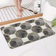 thumbnail image 3 of Gray White Gold Marble Pattern Bathroom Rugs Mat,Non Slip Microfiber Bathroom Rug,Rubber Backing,Soft Bathroom Mats for Bathroom Floor,Tub and Shower,17x30in(43x75cm), 3 of 4