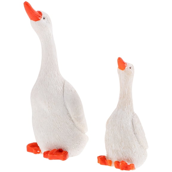 HONMEET 2Pcs Duck Figurine Mini Garden Figurine Statue for Outdoor and House