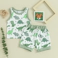 thumbnail image 2 of Bagilaanoe 2pcs Toddler Baby Boy Shorts Set Sleeveless Tank Tops + Shorts 6M 12M 18M 24M 3T Kids Casual Summer Clothes, 2 of 7