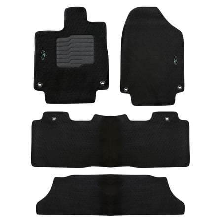 ecoMats Carpet Floor Mats for 2018 to 2026 Honda Odyssey, Full Set, with Non-Slip Driver Heel Pad, Black