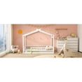 thumbnail image 4 of Tamaño doble cama de madera casa cama marco con cerca, para niños, adolescentes, niñas, niños, 4 of 5
