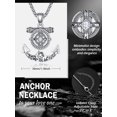thumbnail image 2 of 925 Sterling Silver Anchor Necklace for Men and Women Compass Necklace Anchor Jewelry Gift, 2 of 3