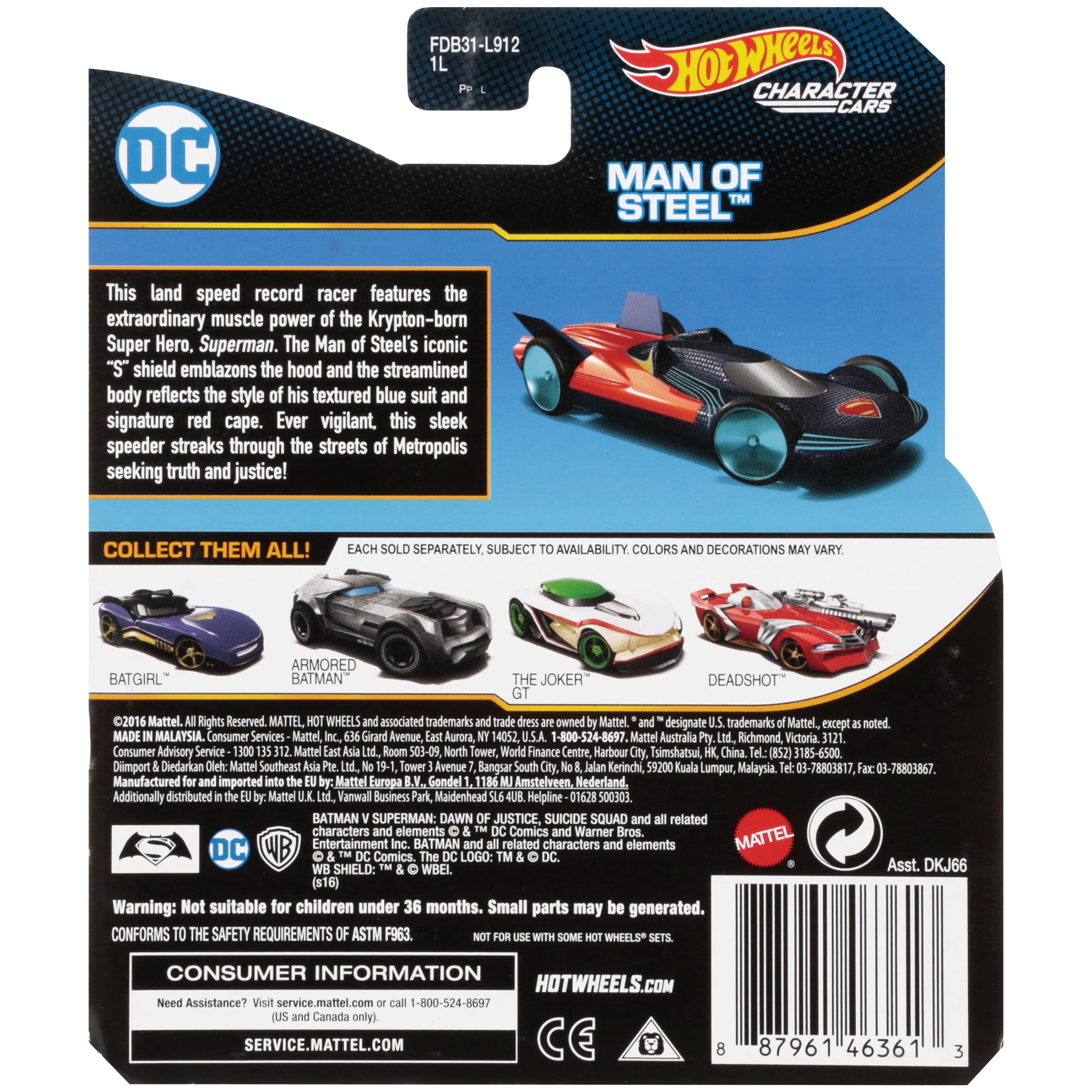 Hot Wheels Mattel Marvel DC Man Of Steel – Spielzeugauto Im Maßstab 1:64, Bunt & Dynamisch