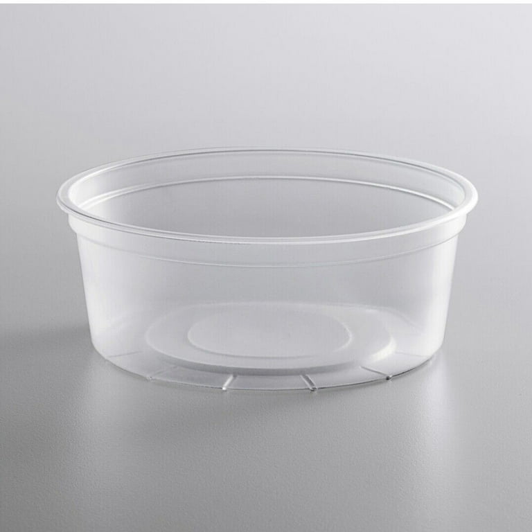 8 oz Deli Plastic Food Microwavable Storage Containers With Lids